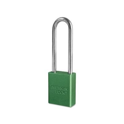American Lock Solid Aluminum Padlocks, 1/4 in Dia, 3 in L X 3/4 in W, Green (045-A1107GRN)