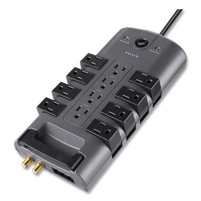 Belkin Pivot Plug Surge Protector, 12 Outlets, 8 ft Cord, 4320 Joules, Gray (BLKBP11223008) (BLKBP11223008)