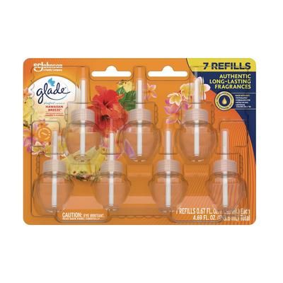 Glade Plugins Scented Oil Refill, Hawaiian Breeze, 0.67 oz, 7/Pack (SJN350767)