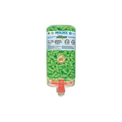 Moldex PlugStation(R) Earplug Dispenser, Disposable Plastic Bottle, Foam Earplugs, Bright Green, Meteors(R) (507-6875)