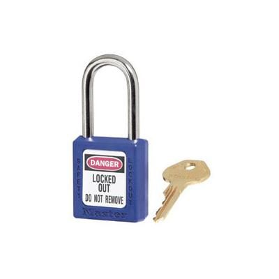 Master Lock Zenex Thermoplastic Safety Lockout Padlock, 410, 1-1/2 W x 1-3/4 H Body, 1-1/2 in H Shackle, KD, Blue (470-410BLU)
