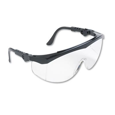 MCR Safety Tomahawk Wraparound Safety Glasses, Black Nylon Frame, Clear Lens, 12/Box (CRWTK110) (CRWTK110)
