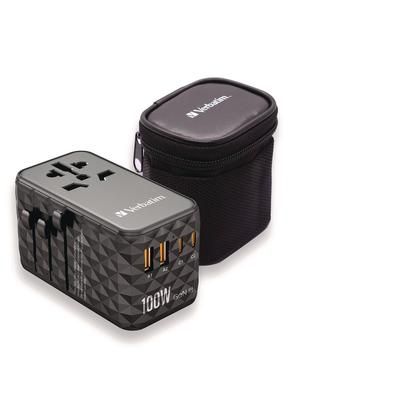 Verbatim UTA-06 Gan III Universal Travel Adapter, (2) USB-A/(2) USB-C/Quick Charge 4+ (VER32121)