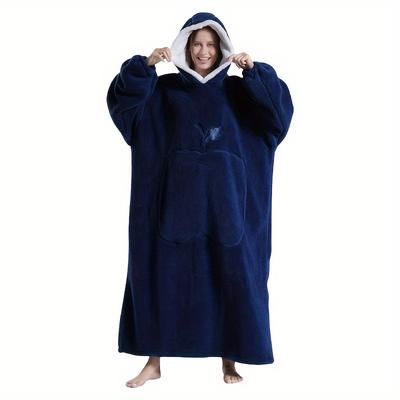 TEMU New Oversized Rugan Women's Hoodie Blanket, Featuring Pocket, Soft And Warm Pullover Blanket, Suitable For Men And Teenagers.