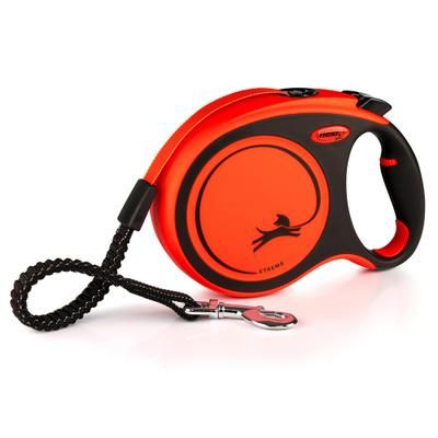 Guinzaglio avvolgibile a fettuccia flexi Xtreme arancione, 8 m - L: fino a 55 kg