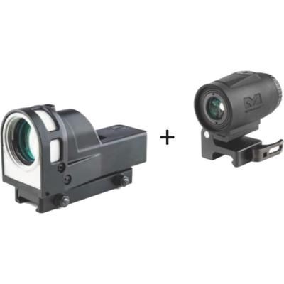 OpticsPlanet Exclusive Meprolight M21 Reflex Red Dot Sight 1x30mm 4.3 MOA and MMX3 3x18mm Micro Magnifier 56262210