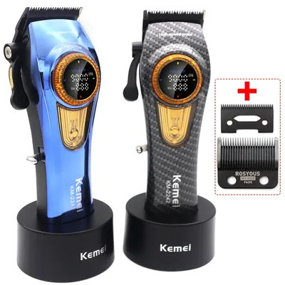 kemei Hair Clipper Trimmer Brushless Motor Battery Powered Hair Trimmers Commercial Clippers With Charging Base KM-2242