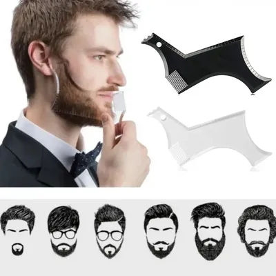 Beard Template Shaping Beard Styling Tool With Comb for Perfect Line Up Moustache Moulding Comb for Neck Line