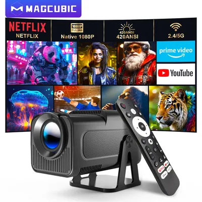 Magcubic HY320 NTV Netflix Officially Licensed Android 13 Projector with 1080P 500ANSI Prime Video YouTube WIFi BT5.2 Portable