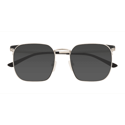 Male s square Shiny Silver Black Metal Prescription sunglasses - Eyebuydirect s Grey