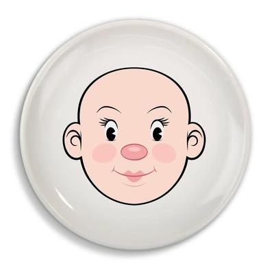 Fred & Friends Food Face Plate - Ms. Food Face - Peach