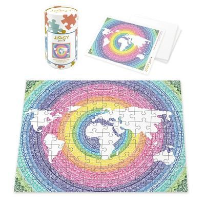 Jiggy Junior 100pc Puzzle - Rainbow Mandala World Map by Farah Brightart