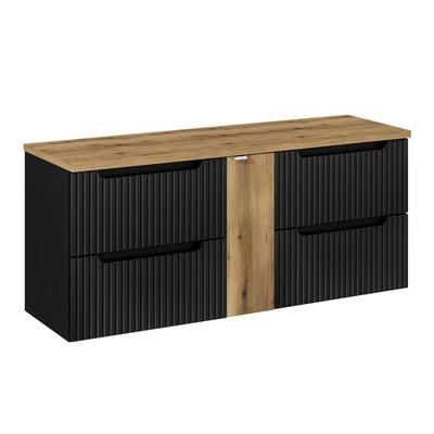 Mobile bagno senza lavabo effetto legno nero e marrone 140cm