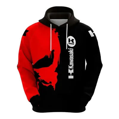 3D Printing Kawasaki Moto GP Hoodie Spring and Autumn Men's Women's and Children's Street Leisure Sports Pullover