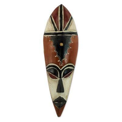 Ghanaian wood mask, 'Serve Well'