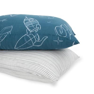 Little Unicorn Cotton Muslin Toddler Pillowcase, 2 Pack - Blast Off