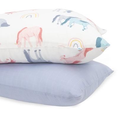 Little Unicorn Cotton Muslin Toddler Pillowcase, 2 Pack - Unicorns