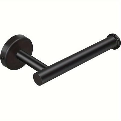 TEMU Stainless Steel Toilet Paper Holder, Wall Mount Tissue Roll Dispenser, Sleek Modern Round Design For Bathroom, Kitchen, Washroom - Easy Installation (black)