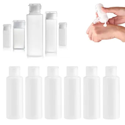 10pcs 10ml-100ml Empty Squeeze Plastic Bottles with Flip Cap Leak Proof Refillable Travel Cosmetics Container for Lotion Shampoo
