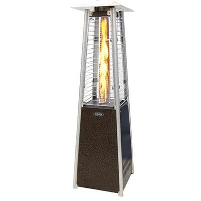 SunHeat Contemporary Square Design Tabletop Patio Heater with Decorative Variable Flame, Golden Hammered