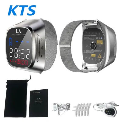 KTS 650nm Laser Wrist for Diabetes Hypertension Sinusitis Heart Rate 12 Holes Semiconductor Laser Instrument Home Physiotherapy