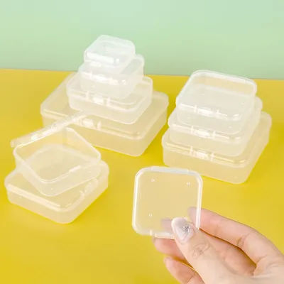 10Pcs/Lot Mini Plastic Box Rectangular Box Storage Box Translucent Box Packing Box Dustproof Durable Strong Jewelry Storage Case