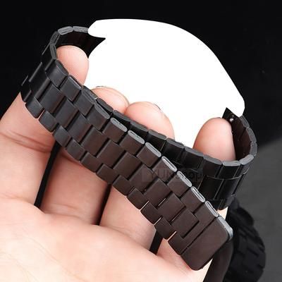 TEMU 22mm Three-bezel 2-magnet Stainless Steel Strap Suitable For /3/2 46mm, Compatible With Xiaomi Watch For Bip Gtr 5/4/3/2, Compatible With Xiaomi Mi Watch S 4/3/2 Stainless Steel Smartwatch Band