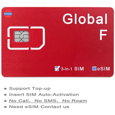 Global F Multi-country Prepaid Data Sim / eSIM Card；Can Top Up Repeatedly；5G / 4G LTE Data Sim；Global Travel Internet Data Card；