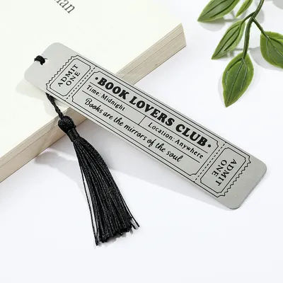 Book Club Book Mark Personalised Metal Bookmarks with Tassels Gifts for Book Lovers Bookworms Book Accessories School Supplies