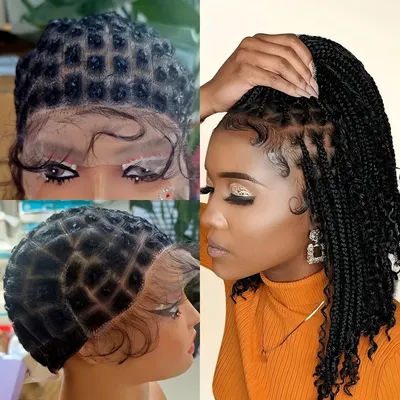 1PC Double Lace Braided Wig Cap DIY Wig Cap for Crochet Hair Extension with Baby Hair Wig Making Sew in Crochet Braided Cap