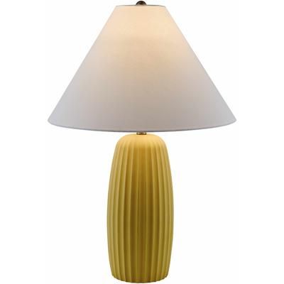 Keerbergen 22"H x 15"W x 15"D Rustic Yellow/White/Metallic - Nickel/Translucent Table Lamp - Boutique Rugs