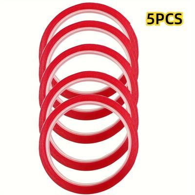 TEMU Acrylic Mounting Tape 5-pack - Clear Double-sided Adhesive Tape For Wood, Plastic, Glass, Metal, Stone Surfaces - High-temperature Resistance, Strong For Photo Mounting And Automotive Use