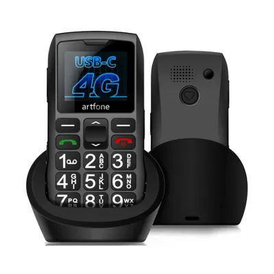 Artfone C1+ Bar Senior Mobile Phone LTE 4G Net With Charging Dock Big Keypad For Elderly Dual Sim One Key SOS FM 1400mAh Cell