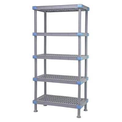 Quantum Food Service QP247262VS-5 72" NSF 5-Tier Polymer Shelf - Millenia, 24"W, 62"H, Gray