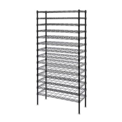 Quantum Food Service WR86-1436WSBK 86"H Commercial Wine Rack w/ 153 Bottle Capacity, Black