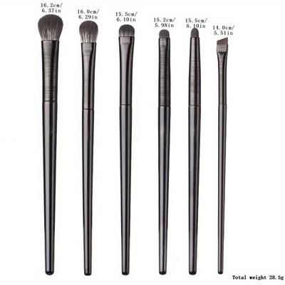 TEMU 6-piece Set Soft Hair Eye Shadow Brush Eye Makeup Smudge Blade Eyeliner Sleeping Silkworm Eye Detail Makeup Brush