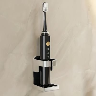 TEMU Space-saving Electric Toothbrush Holder - Sleek, Modern Wall-mounted Organizer With Traceless Stand Rack, For 90% Of Brushes - Essential Bathroom Accessory
