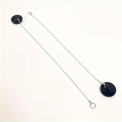 TEMU 2pcs Bathroom Drain Stopper With Chain - Rubber Overflow Plug For Sink, Bathtub & Floor Drain - Essential Bathroom Accessory