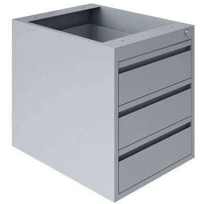 1 Bloc 3 Tiroirs Ht 150 7035 Gris Clair - Sofame
