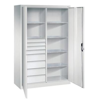 Armoire Hte 6 Tab. 8 Tiroirs L X P = 1200 X 500 M Gris 7035 - CP