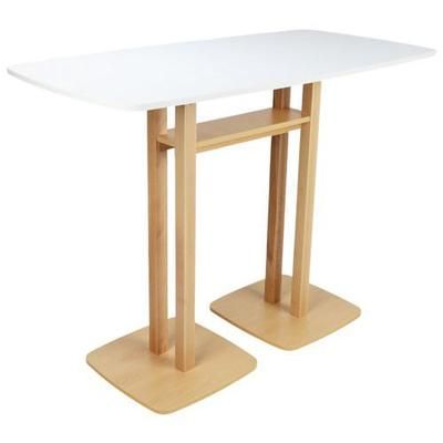 table réunion haute woody 6 places plt. blanc-manutan expert