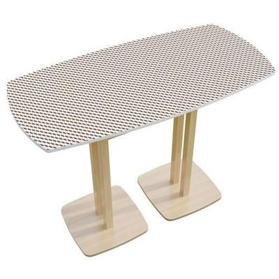 table réunion haute woody 6 personnes brun- manutan expert