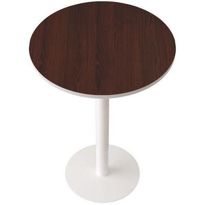 guéridon haut pied métal ø 80 cm plt. wengé- manutan expert