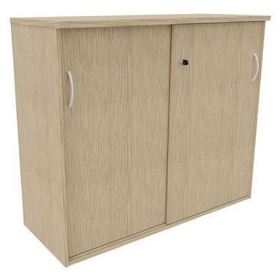 Armoire 2 Portes Coulissantes 120x104 Cm Chêne Fil - Buronomic