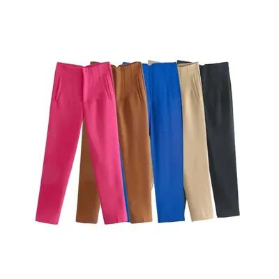 Willshela 2023 Pencil Women Pants High Waist Pants for Women With Seam Detail Streetwear Woman Ankle Trousers Autumn Office Pant
