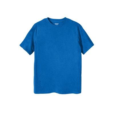 Men’s Big & Tall Shrink-Less Lightweight Crewneck T-Shirt by KingSize in Heather Ultra Blue (Size 5XL)