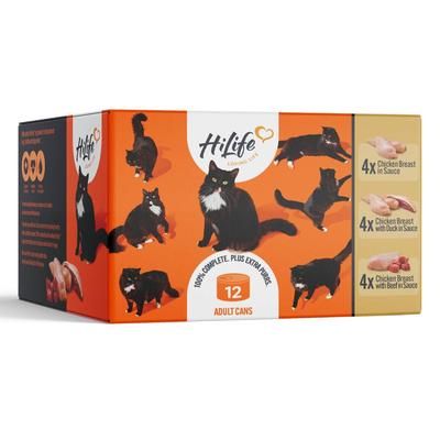 12x70g Meat Selection Luxury Selection HiLife Wet Cat Food