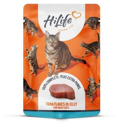18x70g Tuna Flakes in Jelly Pouches HiLife Wet Cat Food