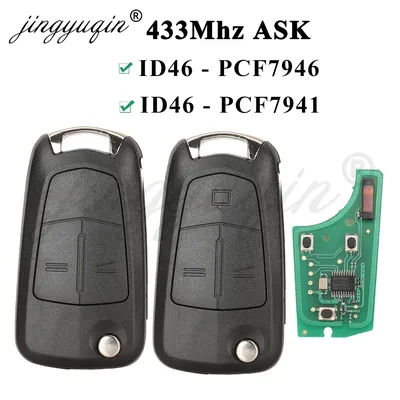 Jingyuqin clé de voiture à distance rabattable 433Mhz pour Opel/Vauxhall Astra H 2004-2009 Zafira B 2005-2013 Vectra C 2002-2008 Corsa D 2007-2012