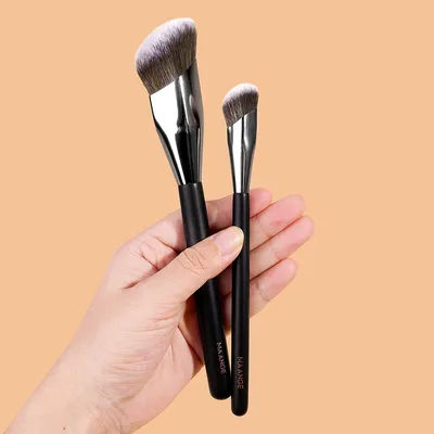 MAANGE 2pcs Makeup Brushes Set Foundation Brush Powder Highligh Concealing Brush Dense Bristle Beginner-friend Travel Gift